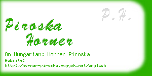 piroska horner business card